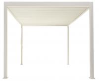 MI Pergola 111 CLASSIC Lamellen-Dach 11 cm Alu-Gestell Weiß 3x4m
